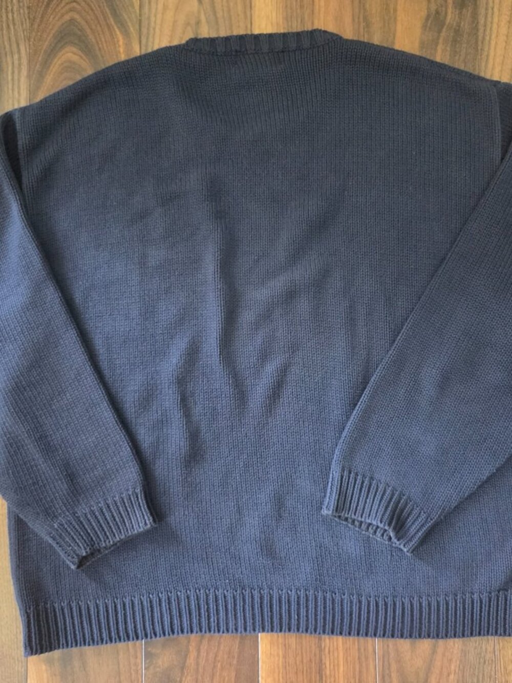 Vintage Eddie Bauer Sweater Men's XL Blue Cotton Knit Crew Neck Outdoor - Picture 3 of 6